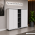 Komoda gabinetowa 202/45/151 cm Creator – nowoczesna komoda biurowa z półkami i frontami | Systemmeble24.pl