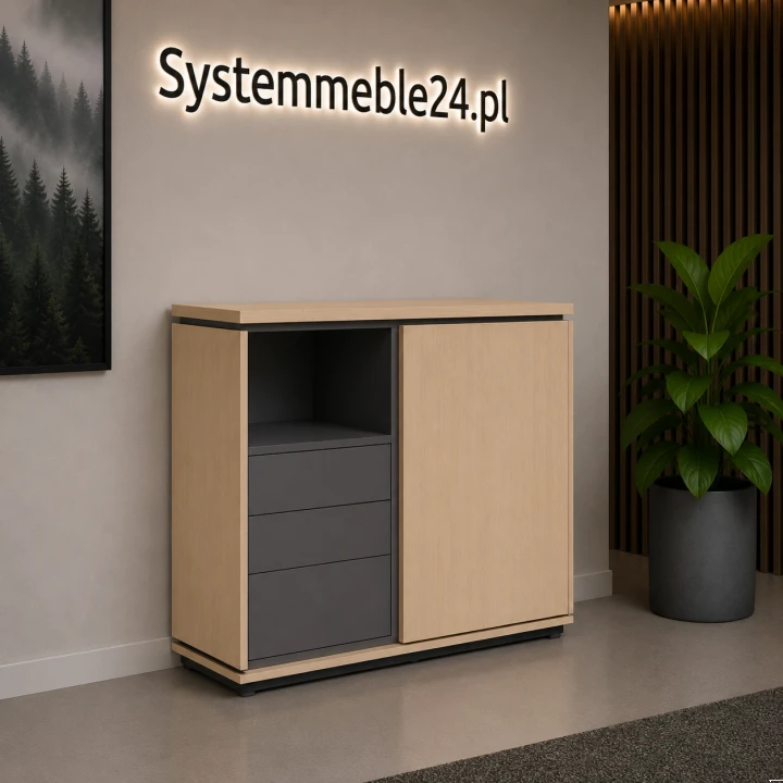Komoda gabinetowa z frontem przesuwnym 123/45/116 cm Creator – nowoczesna komoda
