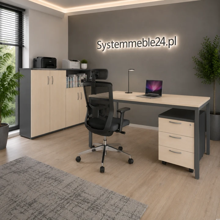 Nowoczesny zestaw mebli biurowych do biura i gabinetu | Systemmeble24.pl
