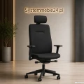 Fotel biurowy NEXT PLUS czarny z zagłówkiem i regulowanymi podłokietnikami – fotel ergonomiczny do biura