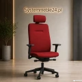 Fotel biurowy NEXT PLUS czerwony z zagłówkiem – ergonomiczny fotel do nowoczesnego biura