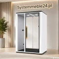 Budka akustyczna 1–2 osobowa do biura – wizualizacja Systemmeble24.pl